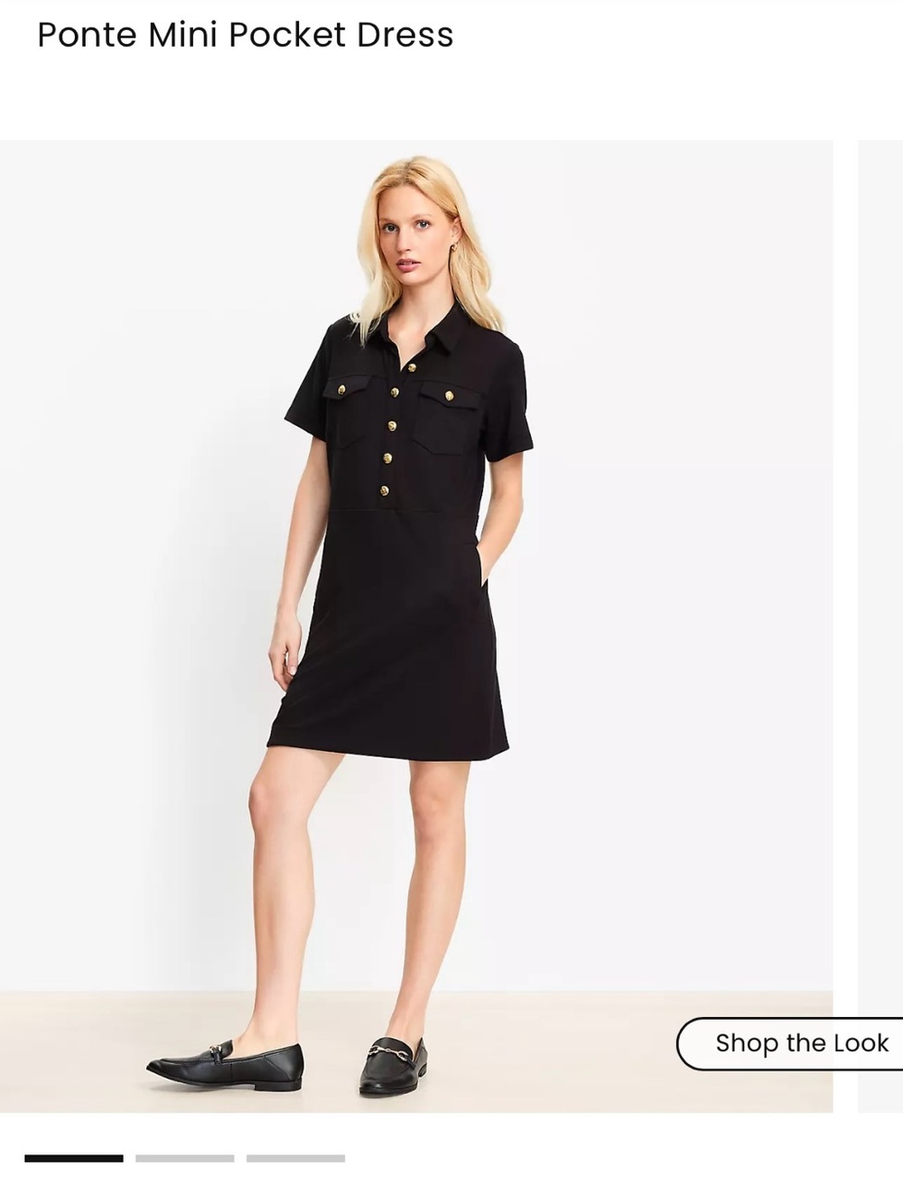 Loft Ponte Mini Pocket Dress - Black